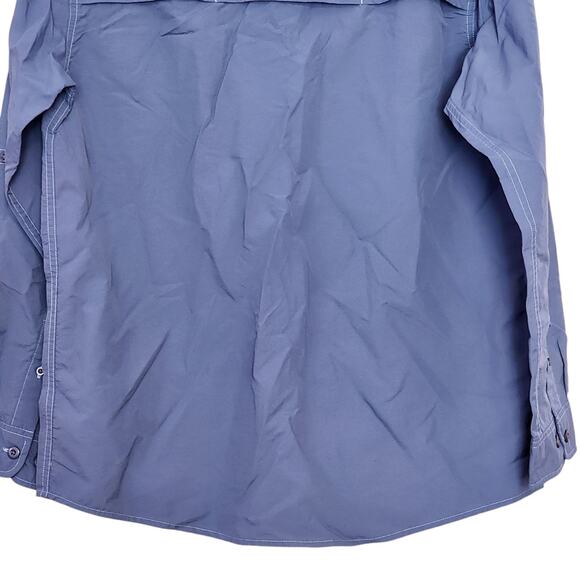 Stone Creek Mens Shirt Size M Blue Long Sleeve Button Down Nylon Pockets Vented - Picture 10 of 10